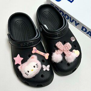 Cute Pink Hello Kitty Crocs Shoe Charms Y2K Fun Accessories 7PCS